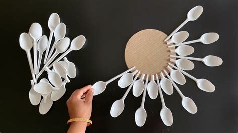 Beautiful Wall Hanging Craft Using Plastic Spoons / Paper Craft For ...