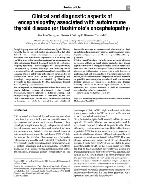 Hashimoto's Encephalopathy Headache - Headache