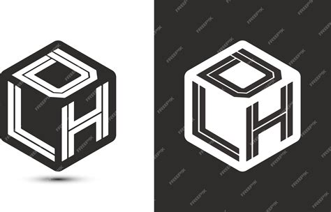 Premium Vector | Dlh letter logo design with illustrator cube logo ...