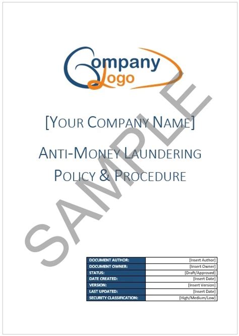 AML Policy Template & Risk Assessment Pack