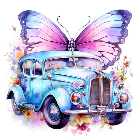 Premium AI Image | beautiful car with wings magical fairytale clipart ...