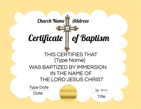 Printable Free Edit Baptism Certificate Template Word Printable ...