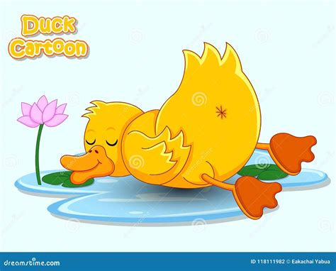 Cute Cartoon Duck Characters. Vector Illustration Cartoon Style Stock ...