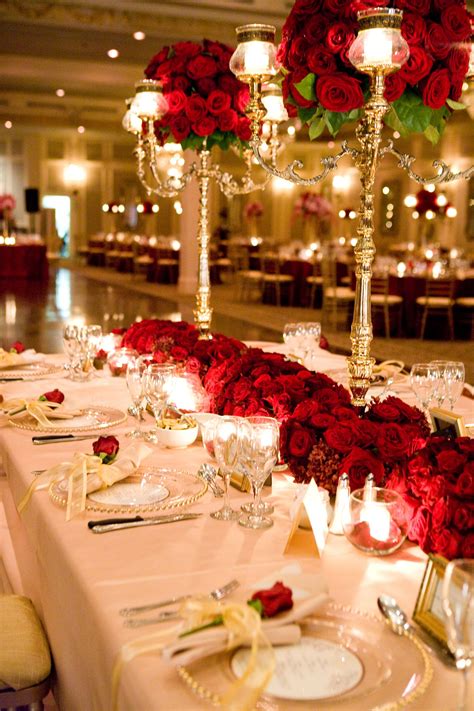 red, Centerpieces, Glam Wedding Flowers & Decor, Vintage Wedding ...