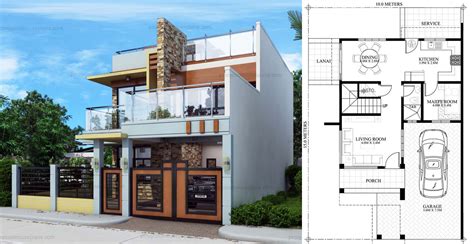 Two Storey Modern House Designs With Floor Plan