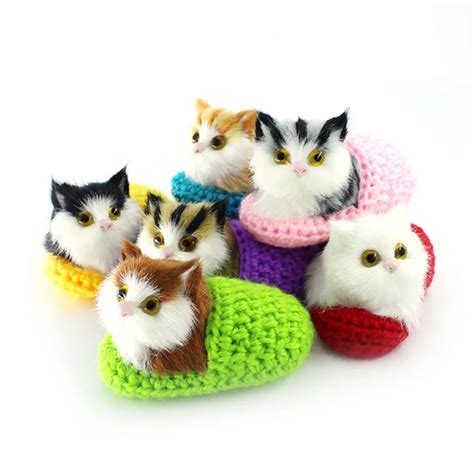 Cute Simulation Sounding Shoe Kittens Cats Plush Kids Toys for Children ...