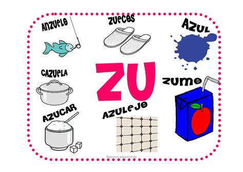 Maestra de Primaria: Za, zo, zu, ce, ci. Palabras cartel para el aula.