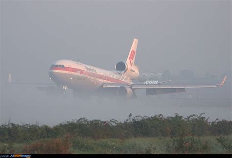 Martinair McDonnell Douglas MD-11 landing on a mistey runway at ...