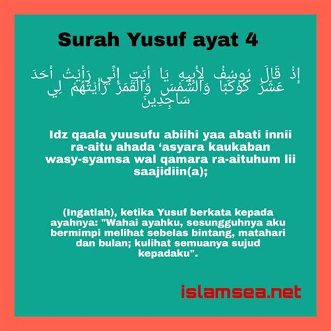 Maksud Surah Yusuf Ayat 4