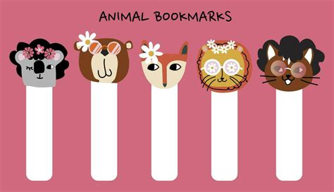 cute animal bookmarks 25367144 Vector Art at Vecteezy