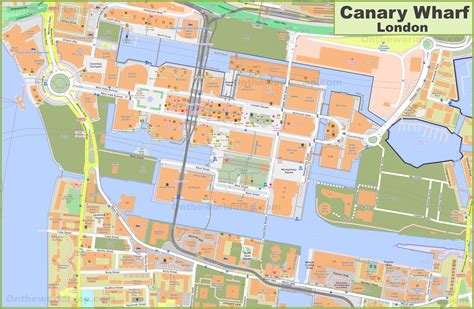 Map Of London Showing Canary Wharf - United States Map