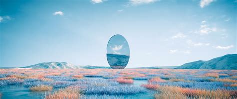 Geometric Wallpaper 4K, Landscape, Oval, Glass, Surreal