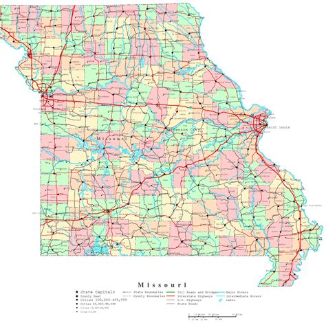 Missouri Printable Map