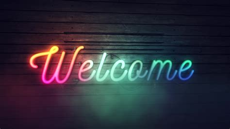 neon welcome sign animated colorful lightswelcome Stock Footage Video ...