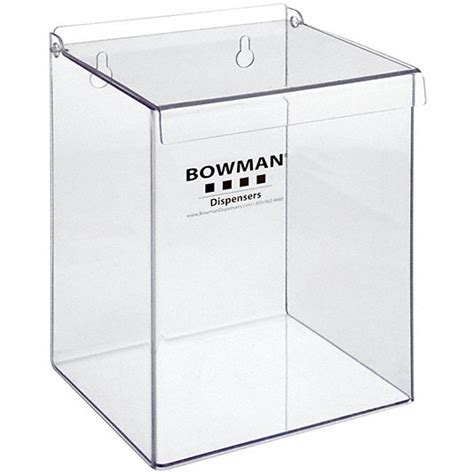 BOWMAN DISPENSERS, PETG Plastic, Clear, Face Mask Dispenser - 34GE42|FP ...