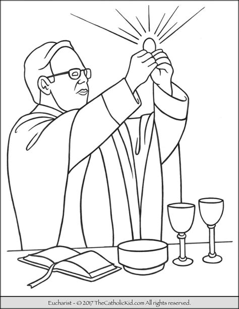 Sacrament of Holy Communion - The Eucharist Coloring Page ...