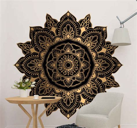 Mandala with elegant drops and lines Abstract Wall Sticker - TenStickers