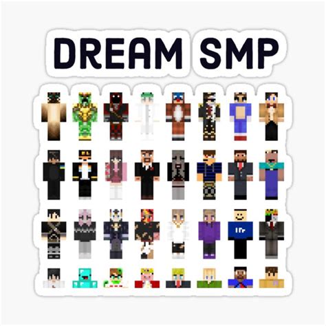 "dream smp all members minecraft " Sticker for Sale by bestizeyy ...