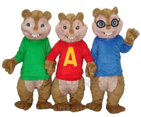 Alvin Simon and Theodore Chipmunk Mascot Adult Costume