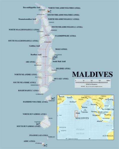 Maldives physical map - Map of maldives physical (Southern Asia - Asia)