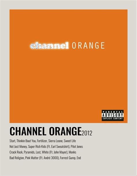 channel ORANGE frank ocean album cover poster | Super rich kids ...