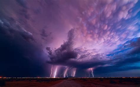 Pink lightning illustration, clouds, storm, sky, landscape HD wallpaper ...