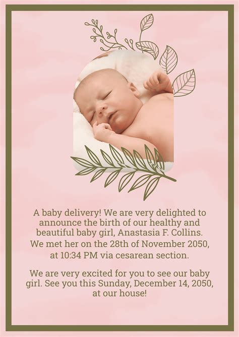 Baby Announcement Templates in Word - FREE Download | Template.net