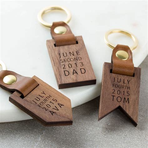 Personalised Luxury Leather Wood Keyring luxury beauty products - http ...