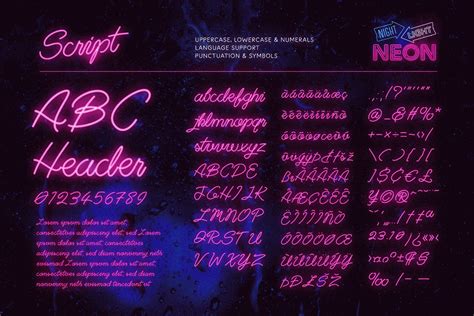 Vibrant Neon Font Collection