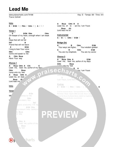 Lead Me Chords PDF (Travis Cottrell) - PraiseCharts