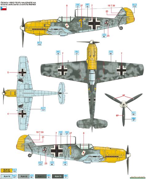 Here is the Messerschmitt Bf 109E-3 JG 51 Camouflage Color Profile ...