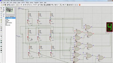 How to make a keypad using logic gates and buttons Proteus Simulation ...