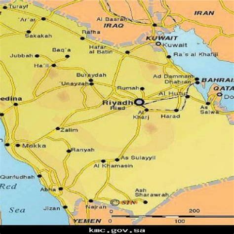 Map shows the study city, Al-Kharj, Southeast of Riyadh, KSA ...