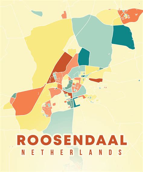 Roosendaal Netherlands Map Digital Art by Alexandru Chirila - Fine Art ...