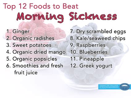 Top 12 Foods to Beat Morning Sickness Naturally (Part 2) | achs.edu