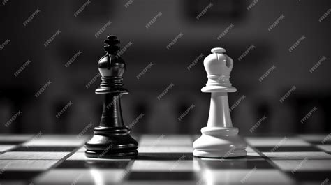 Premium AI Image | A black and white chess pieces on a chessboard