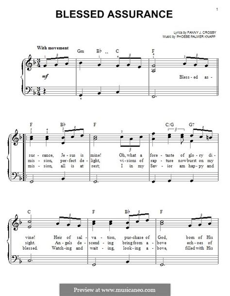 Blessed Assurance by P.P. Knapp - sheet music on MusicaNeo