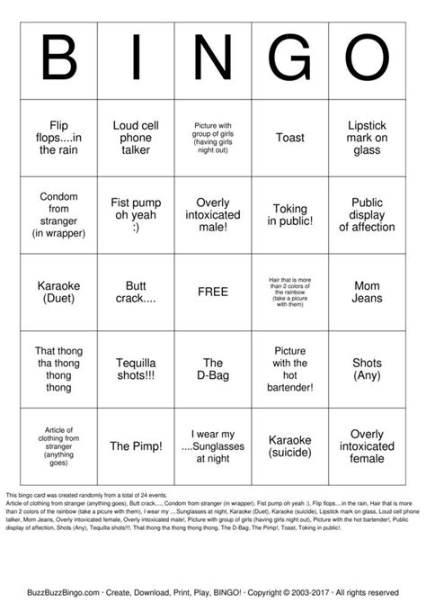 BAR BINGO Bingo Cards to Download, Print and Customize!