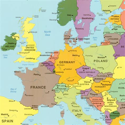 Digital Modern Map Of Europe Printable Download Large