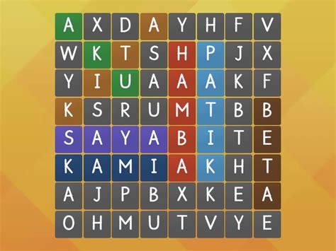 Kata Ganti Nama Diri Pertama - Wordsearch