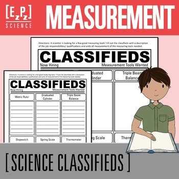 Measurement Tools Activity | Classifieds Science Project by EzPz-Science