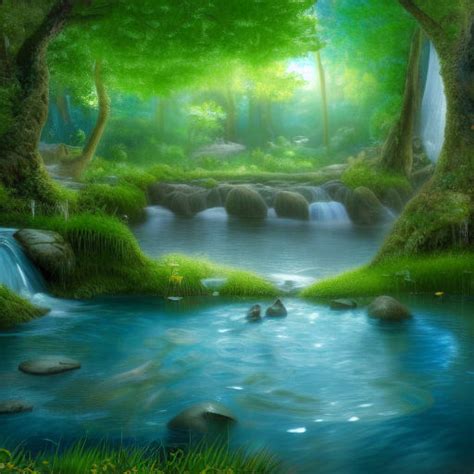 Forest-pond-with-waterfall-002 by JackyTorum on DeviantArt