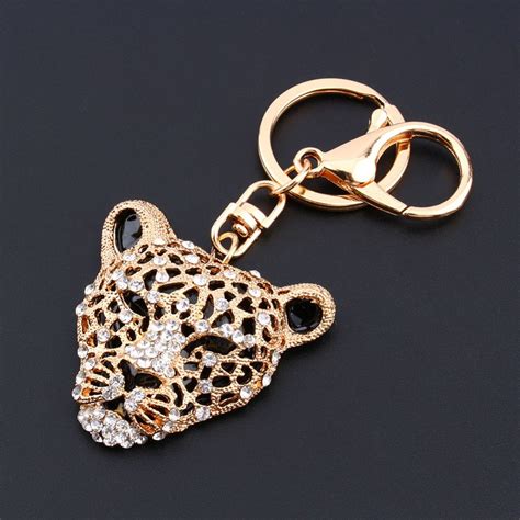 FORTUNE LEOPARD KEYCHAINS @ Size: 5.1 x 5.1cm | Keychain, Crystal chain ...