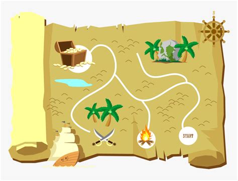 Map For Island Treasure Looking Maps Clipart Treasure Hunt Map Png ...