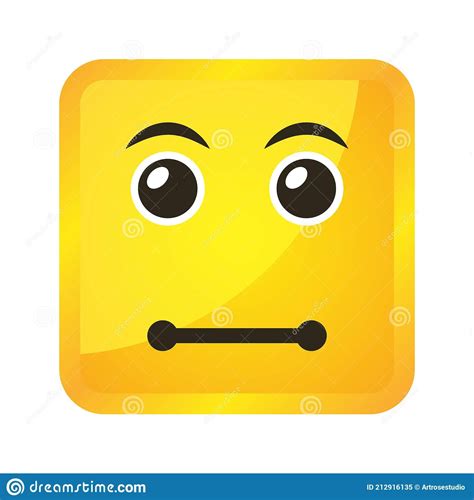 Yellow Square Emoticons and Emojis. Vector Illustration in Flat Style ...