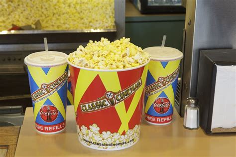 Classic Cinemas Popcorn and Drinks! Free refills on every size popcorn ...