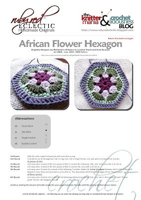 RubyRed Eclectic: FREE Pattern - African Flower Hexagon Crochet