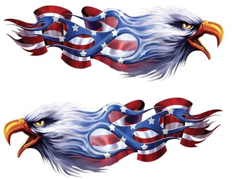 Flame Flag USA Eagle Left 'n Right Decals – Lethal Threat