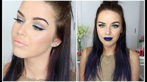 Matte Blue Lips & Ombre Blue Winged Liner Makeup Tutorial - YouTube