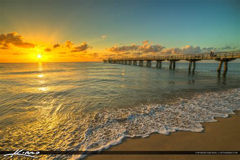 Pompano Beach Pier Broward County Florida Ocean Water | HDR Photography ...